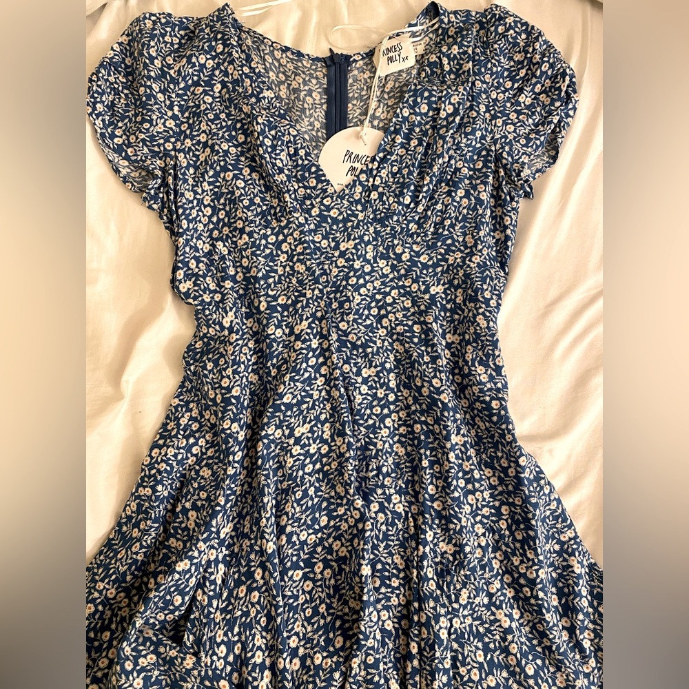 Princess Polly The Sting Dress in Blue, Size 8